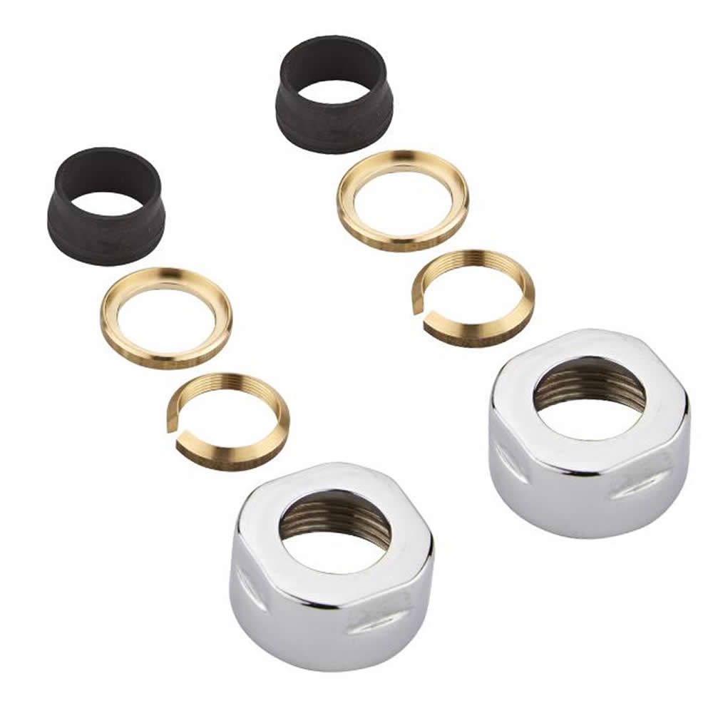 Heizkörper-Winkelventile mit Eurokonus Adapter, im Set, manuell, für 16mm Kupferrohre, Chrom