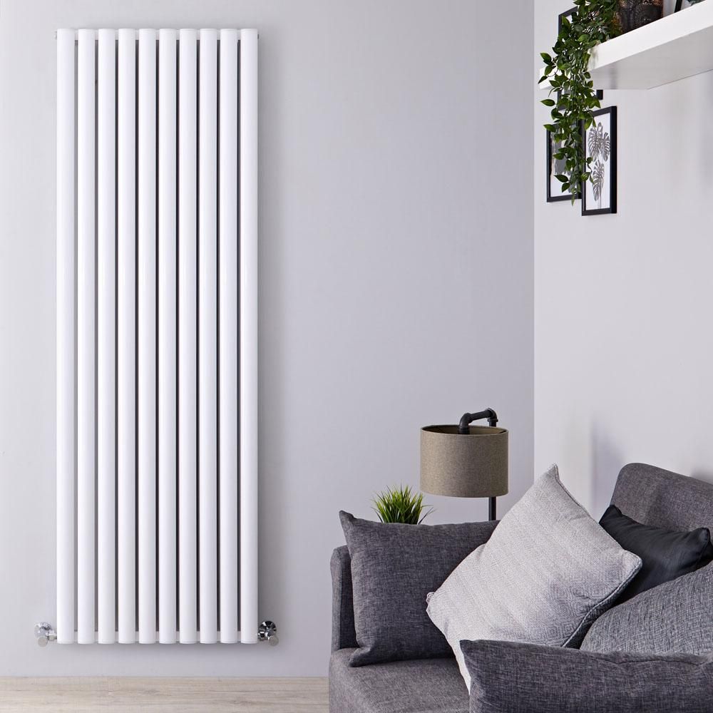 Hudson Reed Revive – Aluminium Design Heizkörper Vertikal (Doppellagig) | 1800mm x 590mm - Weiß