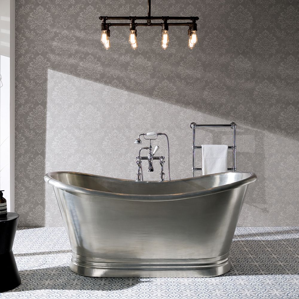 Traditionelle Kupfer Badewanne (freistehend) - Zinn - Hudson Reed Sienna