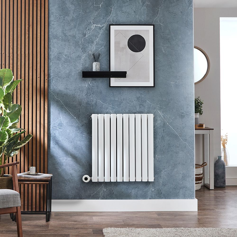 Elektrischer Design-Heizkörper Horizontal | Größe & WLAN-Heizelement wählbar | mit Stecker oder zur Festverdrahtung, Weiß – Revive - ECOSO by Hudson Reed