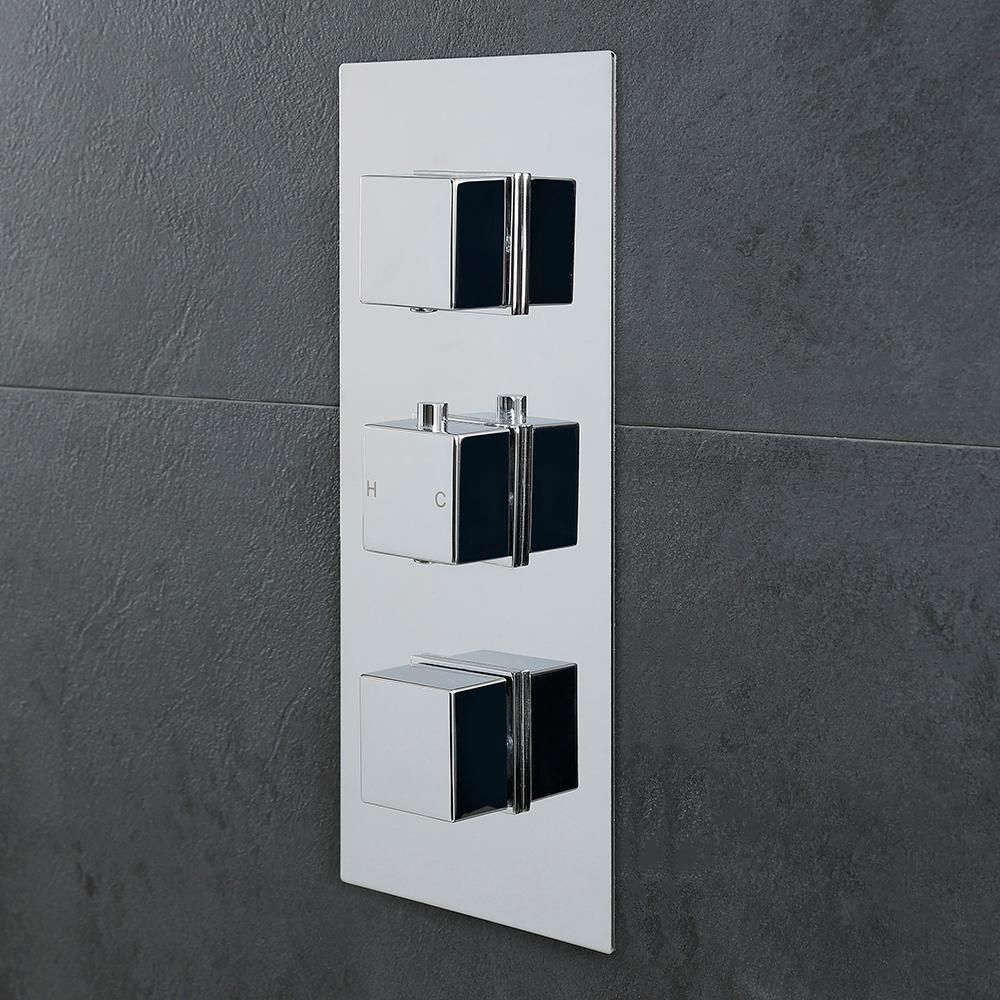 Unterputz-Thermostat für 2 Verbraucher - Chrom - Kubix