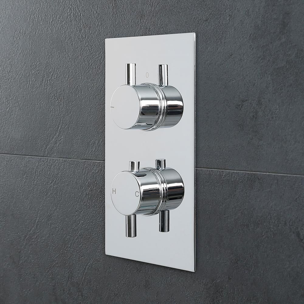 Unterputz-Armatur mit Thermostat und Funktionswechsler – Chrom – Como