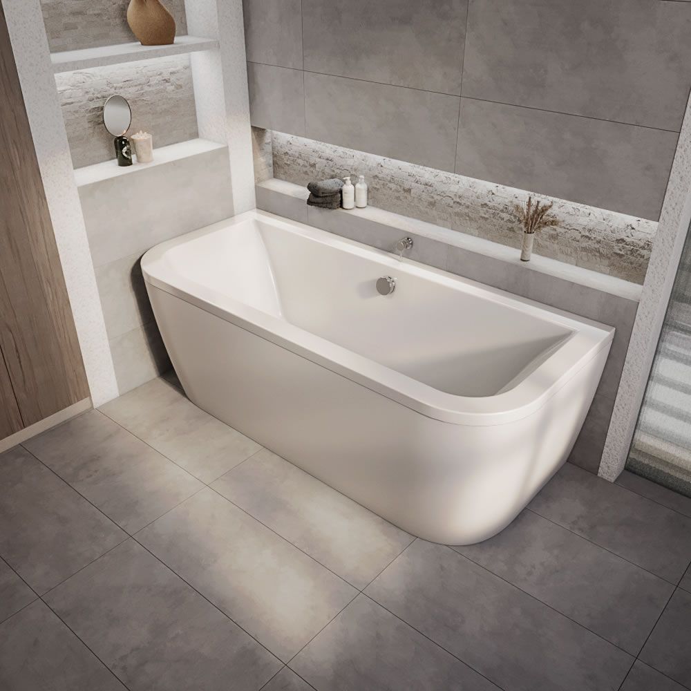 Vorwand-Badewanne mit 2 Rückenschrägen 1700mm x 750mm – Otterton