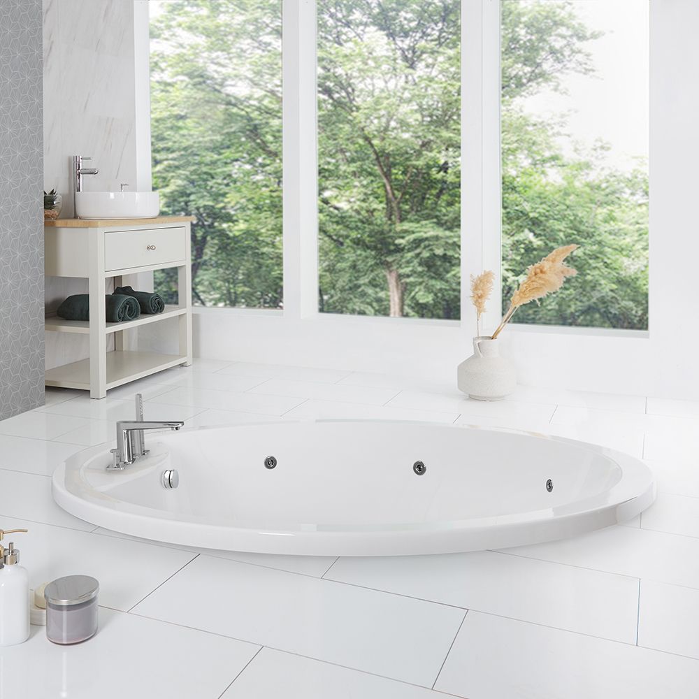 Runde Einbaubadewanne, 1800mm – Massagedüsen wählbar – Serene