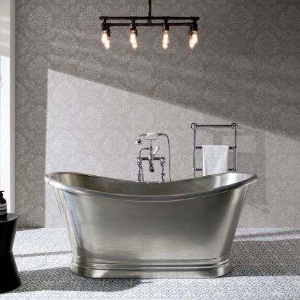 Traditionelle Kupfer Badewanne (freistehend) - Zinn - Hudson Reed Sienna