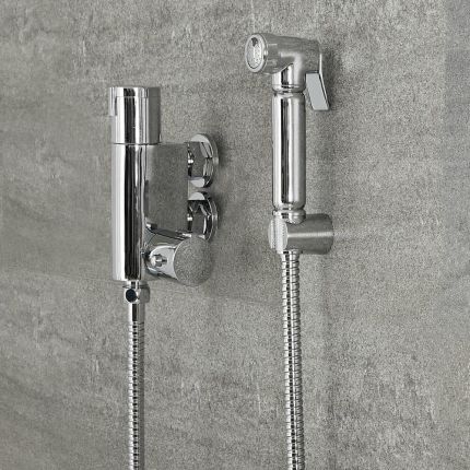 Hygienedusche mit Thermostat, Wandmontage – Chrom – Como