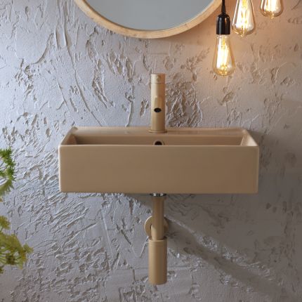 Rechteckiges Hängewaschbecken 500mm x 350mm (1 Hahnloch) – Farbe wählbar - Elements