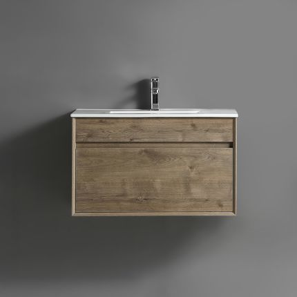 Hängender Waschtischunterschrank (100% Wasserresistent) mit Waschbecken | Farbe wählbar - Bromley