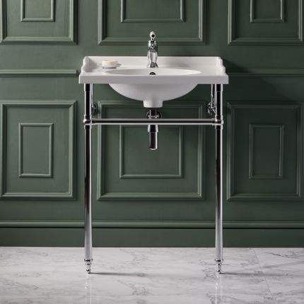 Traditionelles Waschbecken mit Metallgestell 630mm - Farbe wählbar – Elizabeth