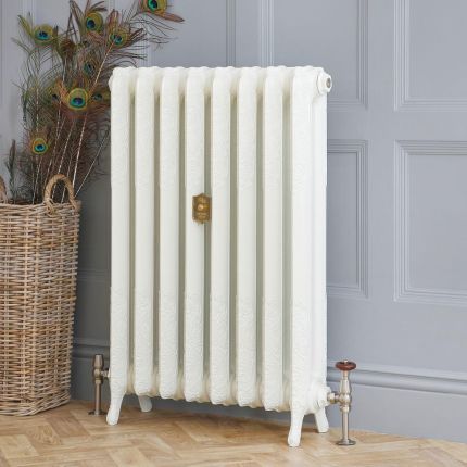 Gusseisen-Heizkörper – Höhe 510mm, Breite auswählbar – Porzellanweiß – Charlotte
