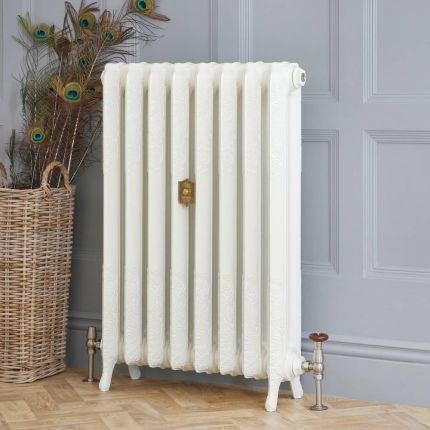 Gusseisen-Heizkörper – Höhe 950mm, Breite auswählbar – Porzellanweiß – Charlotte