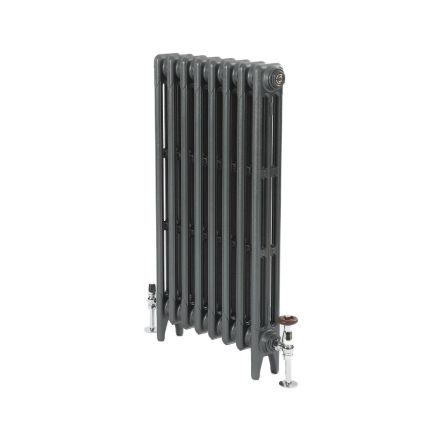 Gusseisen-Heizkörper (3-Säulen) – Höhe 760mm, Breite auswählbar – antike Silber -Optik – Mercury