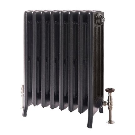 Gusseisen-Heizkörper (4-Säulen) – Höhe 760mm, Breite auswählbar – antike Silber -Optik – Isabel