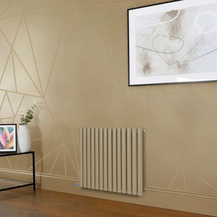 Hudson Reed x ECOSO Aruba Elektro-Designheizkörper horizontal, Braun (Elk Brown) – 635mm Höhe – verschiedene Größen, Wi-Fi-Thermostate und Kabelabdeckungen wählbar