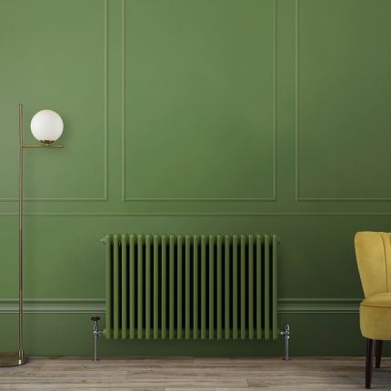 Gliederheizkörper (3-Säulen), horizontal - Größe & Grünton wählbar – Regent