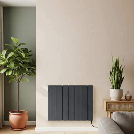Elektrischer Smart-Heizkörper mit Keramikkern | Farbe & Wattleistung wählbar | mit Stecker oder zur Festverdrahtung - Leo – ECOSO by Hudson Reed