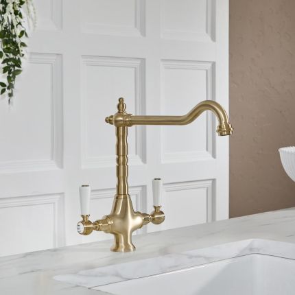 Hudson Reed Elizabeth - Traditionelle Küchenarmatur - inkl. schwenkbarem Hahn (gerade) - Farbe wählbar