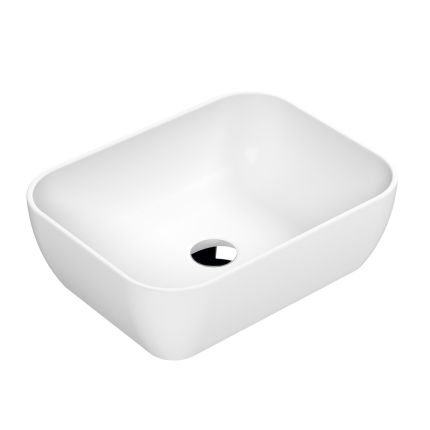 Aufsatzwaschbecken rechteckig 455mm x 325mm (ohne Hahnloch) - Mattweiß