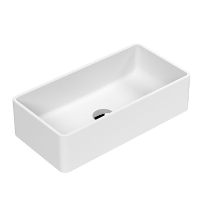 Aufsatzwaschbecken rechteckig 465mm x 235mm (ohne Hahnloch) - Mattweiß