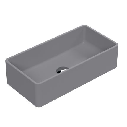 Aufsatzwaschbecken rechteckig 465mm x 235mm (ohne Hahnloch) - Mattgrau