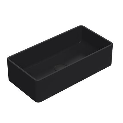 Aufsatzwaschbecken rechteckig 465mm x 235mm (ohne Hahnloch) - Mattschwarz