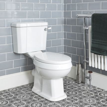 Retro WC mit aufgesetztem Spülkasten – Farbe des Spülhebels wählbar – Richmond