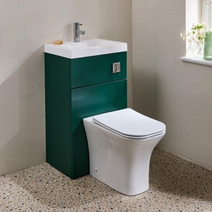 Modernes 2-in-1-Waschbecken- und WC-Element mit Avenham WC – 500mm x 890mm – Ausführung wählbar - Cluo