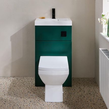 Modernes 2-in-1-Waschbecken- und WC-Element mit Halwell WC – 500mm x 890mm – Ausführung wählbar - Cluo