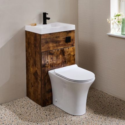 Modernes 2-in-1-Waschbecken- und WC-Element mit Marbury WC – 500mm x 890mm – Ausführung wählbar - Cluo
