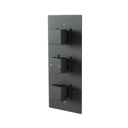 Unterputz-Thermostat für 3 Verbraucher - Schwarz - Preto