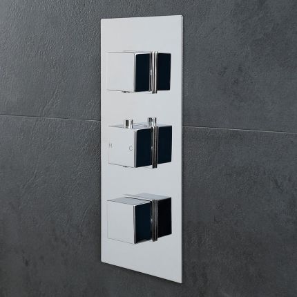 Unterputz-Thermostat für 3 Verbraucher - Chrom - Kubix