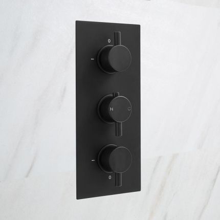 Nox - Schwarzes 3-Wege Thermostat-Duschventil mit Umschalter