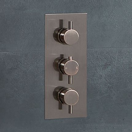 Hudson Reed Amara – Moderner Thermostat-Duschmischer für 3 Verbraucher mit Umsteller – Gebürstete Bronze
