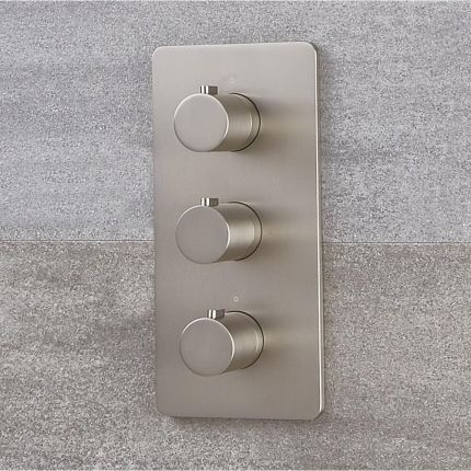  Moderne Thermostatische 3-Wege Duscharmatur in gebürstetem Nickel - Harting