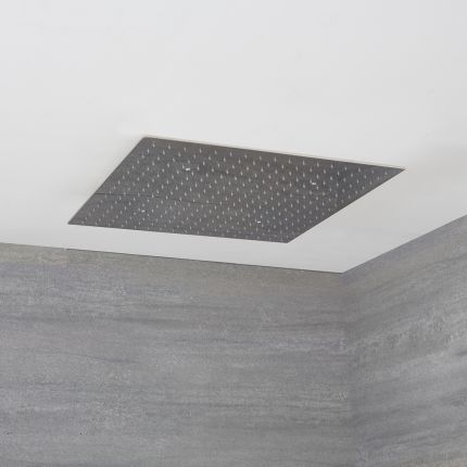 Regen-Duschkopf XXL Quadratisch 600x600mm Deckenmontage Chrom – Kubix