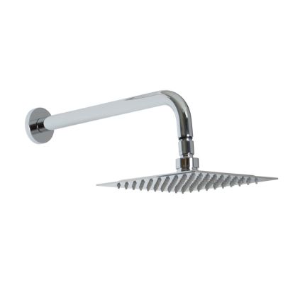 Duschkopf 200x200mm, mit rundem Wandarm - Chrom – Kubix