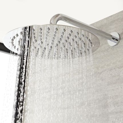 Edelstahl Duschkopf Rund 300mm mit Duschkopfhalterung