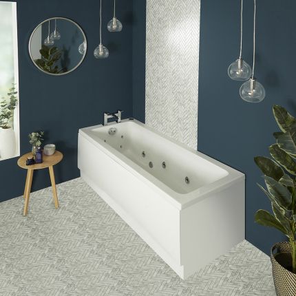 Whirlpool-Badewanne – Größe, Schürze und Massagedüsen wählbar – Sandford