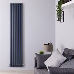 Hudson Reed Revive – Aluminium Design Heizkörper Vertikal (Doppellagig) | 1800mm x 590mm - Anthrazit