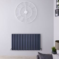 Aluminium Design Heizkörper Horizontal Anthrazit 600mm x 1070mm 2067W (doppellagig) - Revive Air
