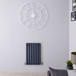 Aluminium Design Heizkörper Horizontal Anthrazit 600mm x 410mm 804W (doppellagig) - Revive Air