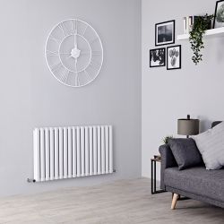 Aluminium Design Heizkörper Horizontal Weiß 600mm x 1070mm 2067W (doppellagig) - Revive Air