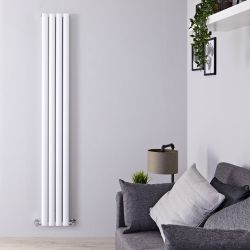 Aluminium Design Heizkörper Vertikal Weiß 1800mm x 230mm 1002W (doppellagig) - Revive Air