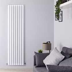 Aluminium Design Heizkörper Vertikal Weiß 1800mm x 470mm 1850W (doppellagig) - Revive Air