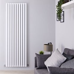 Aluminium Design Heizkörper Vertikal Weiß 1800mm x 590mm 2313W (doppellagig) - Revive Air