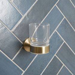 Zahnputzbecher mit Halterung – Antikes Messing - Alama