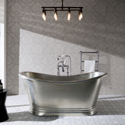 Traditionelle Kupfer Badewanne (freistehend) - Zinn - Hudson Reed Sienna