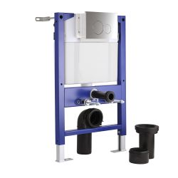 Kurzer Unterputzspülkasten mit Rahmen für Hänge-WCs – Betätigungsplatte wählbar