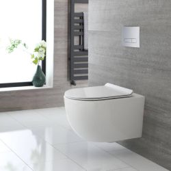 Randlose Hängetoilette mit Sitz, weiß - Otterton
