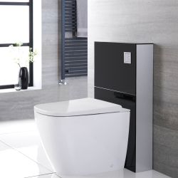 Hirayu Japanisches Stand Dusch-WC mit Saru Sanitärmodul H 822mm Schwarz